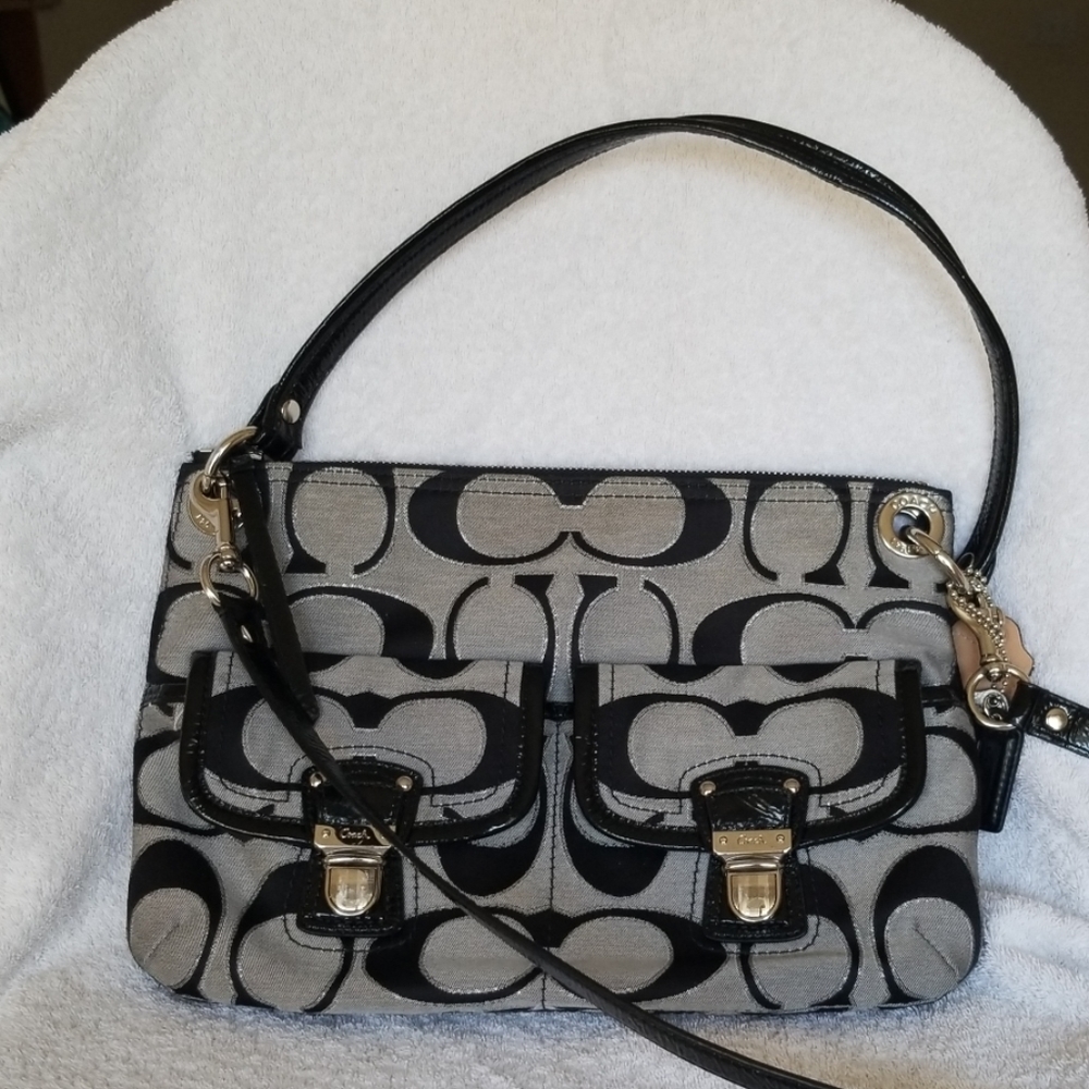 Coach black and grey multi strap bag